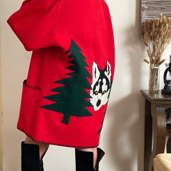 SOLD Vintage 80s Cindy Owings Husky/wolf Oversized Jacket - Picture 7 of 7